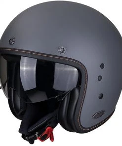 Helm Moto Jet Custom Aus Fiber Scorpion BELFAST Solid Cement Grey