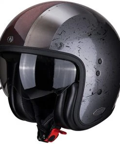Helm Moto Jet Custom In Fiber Scorpion BELFAST BYWAY Schwarz Silber