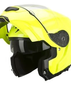 Helm Moto Modular Scorpion Exo-3000 Air Festes Gelbes Neon