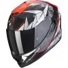 Integral Motorradhelm Scorpion EXO-1400 CARBON AIR ARANEA Schwarz Rot Fluo