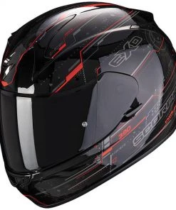 Integral Motorradhelm Scorpion EXO 390 BEAT Schwarz Rot Fluo