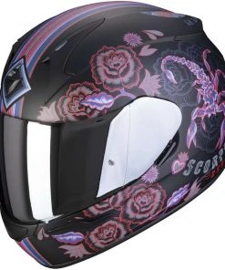 Integral Motorradhelm Scorpion EXO-390 CHICA II Matt Schwarz Rosa