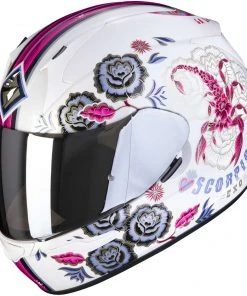 Integral Motorradhelm Scorpion EXO-390 CHICA II Weiß Rosa