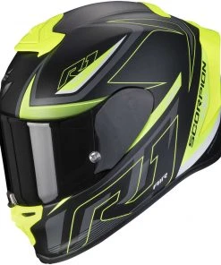 Integral Motorradhelm Scorpion EXO-R1 AIR GAZ Matt Schwarz Fluo Gelb