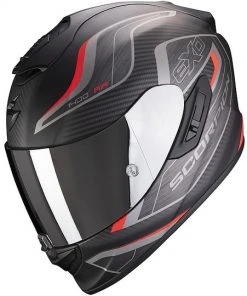 Integraler Motorradhelm Scorpion Fiber EXO 1400 Air ATTUNE Schwarz Rot Matt