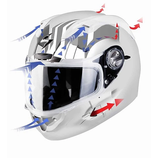 Integralhelm Moto Scorpion Exo-1400 Air Mono Pearl White 4 Integralhelm Moto Scorpion Exo-1400 Air Mono Pearl White – Bild 4