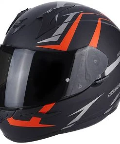 Integralhelm Moto Scorpion Exo-390 Matt Black Hawk Red Neon