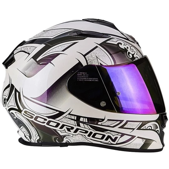 Integralhelm Moto Scorpion Exo-510 Air Arabesc Chameleon Weiß 3 Integralhelm Moto Scorpion Exo-510 Air Arabesc Chameleon Weiß – Bild 3