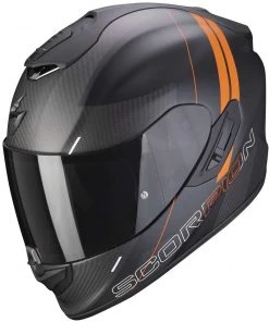 Integrierter Motorradhelm Aus Scorpion Carbon EXO-1400 CARBON AIR DRIK Matt Schwarz Orange