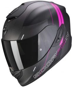 Integrierter Motorradhelm Aus Scorpion Carbon EXO-1400 CARBON AIR DRIK Matt Schwarz Pink