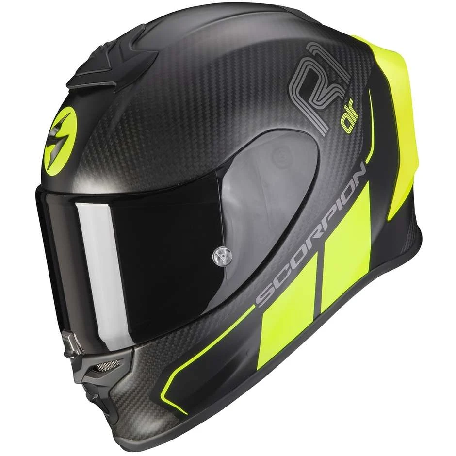 Integrierter Motorradhelm Aus Scorpion Carbon EXO-R1 CARBON CORPUS II Mattschwarz Gelb Fluo 1 Integrierter Motorradhelm Aus Scorpion Carbon EXO-R1 CARBON CORPUS II Mattschwarz Gelb Fluo