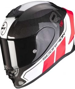 Integrierter Motorradhelm Aus Scorpion Carbon EXO-R1 CARBON CORPUS II Schwarz Rot Fluo