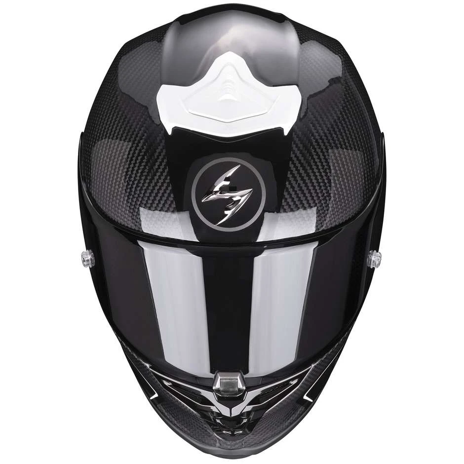 Integrierter Motorradhelm Aus Scorpion Carbon EXO-R1 CARBON CORPUS II Schwarz Weiß 2 Integrierter Motorradhelm Aus Scorpion Carbon EXO-R1 CARBON CORPUS II Schwarz Weiß – Bild 2