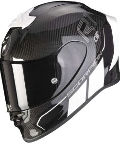 Integrierter Motorradhelm Aus Scorpion Carbon EXO-R1 CARBON CORPUS II Schwarz Weiß