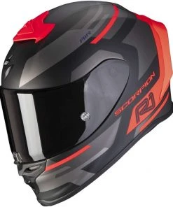 Scorpion Integrierter Motorradhelm Aus Skorpionfaser EXO-R1 AIR ORBIS Mattschwarz Fluorot