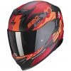Integrierter Motorradhelm Scorpion EXO-520 AIR COVER Matt Schwarz Rot