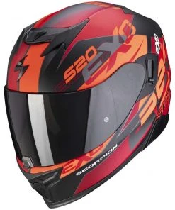Integrierter Motorradhelm Scorpion EXO-520 AIR COVER Matt Schwarz Rot