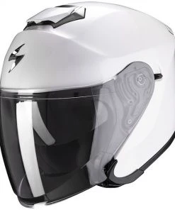 Jet Helm Aus Fiberglas Visier Double Scorpion EXO-S1 SOLID Pearl White
