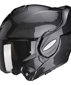 Modularer Motorradhelm Aus Scorpion Carbon EXO-TECH CARBON SOLID Schwarz