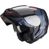Modularer Motorradhelm Aus Scorpion Fiber EXO 3000 Air CREED Schwarz Rot