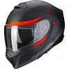 Modularer Motorradhelm P / J Scorpion EXO-930 SHOT Matt Schwarz Rot