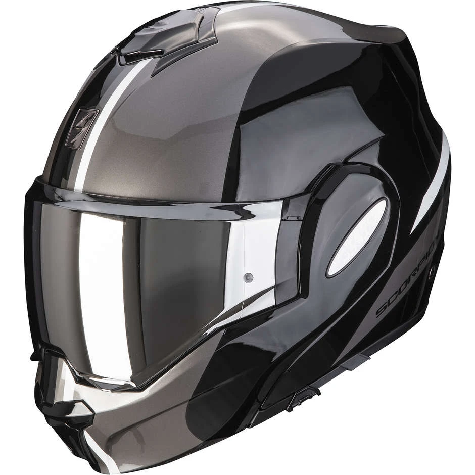 Modularer Motorradhelm Scorpion EXO-TECH FORZA Schwarz Silber 1 Modularer Motorradhelm Scorpion EXO-TECH FORZA Schwarz Silber