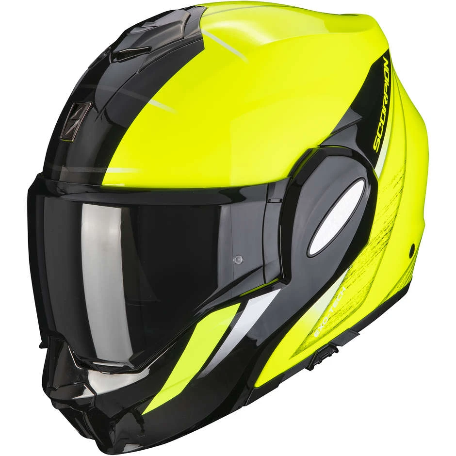 Modularer Motorradhelm Scorpion EXO-TECH PRIMUS Gelb Fluo Schwarz 1 Modularer Motorradhelm Scorpion EXO-TECH PRIMUS Gelb Fluo Schwarz