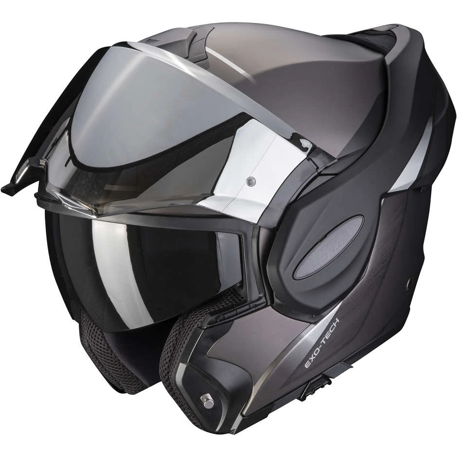 Modularer Motorradhelm Scorpion EXO-TECH PRIMUS Matt Silber Schwarz 2 Modularer Motorradhelm Scorpion EXO-TECH PRIMUS Matt Silber Schwarz – Bild 2