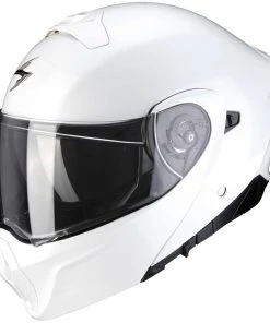 Modularer Motorradhelm Zugelassen P / J Scorpion EXO-930 SOLID Weiß