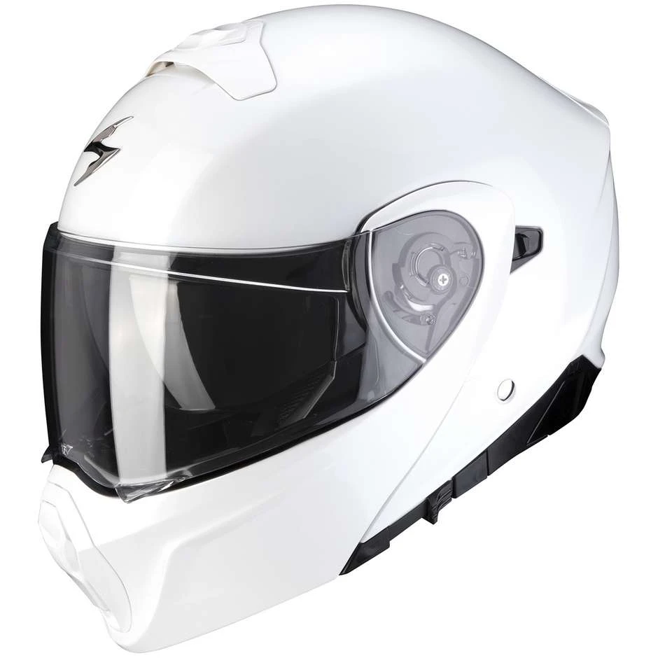 Modularer Motorradhelm Zugelassen P / J Scorpion EXO-930 SOLID Weiß 1 Modularer Motorradhelm Zugelassen P / J Scorpion EXO-930 SOLID Weiß