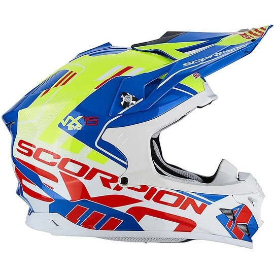 Moto Cross Enduro Helm Scorpion VX-15 Air EVO Argo Blau Gelb Neon 4 Moto Cross Enduro Helm Scorpion VX-15 Air EVO Argo Blau Gelb Neon – Bild 4