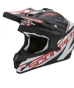 Scorpion Moto Cross Enduro Skorpion Helm VX-15 Air Gamma Schwarz Weiß Rot