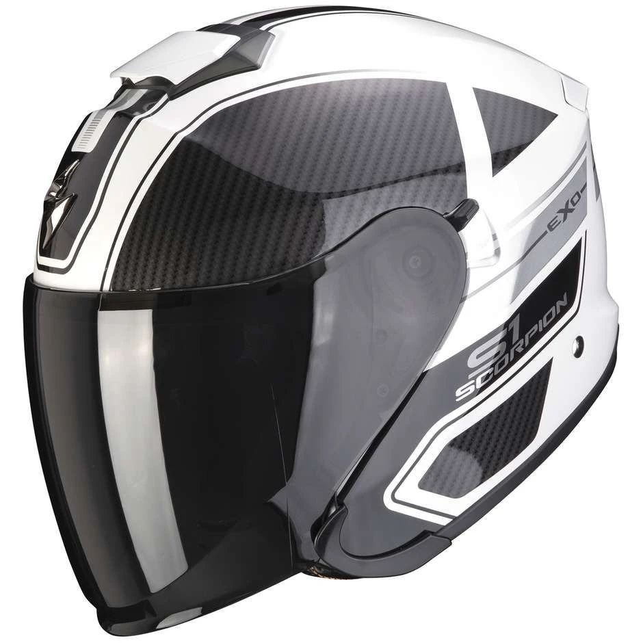 Scorpion Moto Jet Helm Aus Skorpionfaser EXO-S1 CROSS-VILLE Weiß Schwarz Silber 1 Scorpion Moto Jet Helm Aus Skorpionfaser EXO-S1 CROSS-VILLE Weiß Schwarz Silber