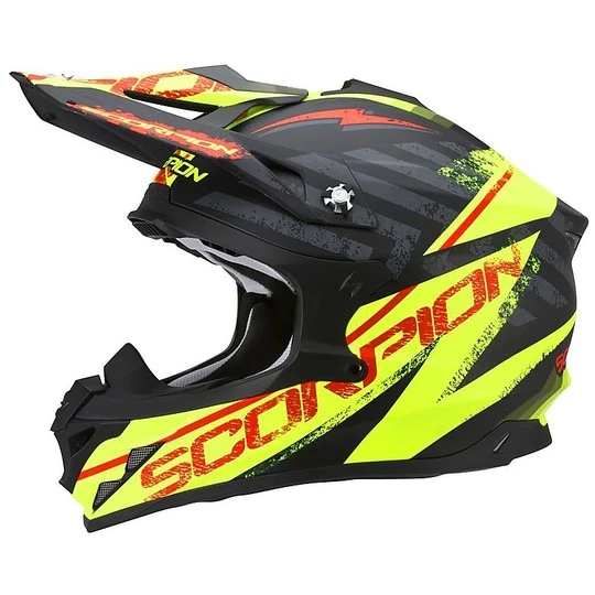 Motocross Helm Cross Enduro Scorpion VX-15 Luft Gamma Schwarz Gelb 1 Motocross Helm Cross Enduro Scorpion VX-15 Luft Gamma Schwarz Gelb