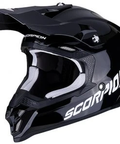 Motocross Helm Cross Enduro Scorpion VX-16 SOLID Schwarz Glänzend