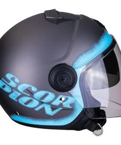 Motorradhelm Jet Doppel Visier Scorpion EXO-CITY BLURR Silber Matt Blau -Outlet SCORPION Store motorradhelm jet doppel visier scorpion exo city blurr silber matt blau 67409