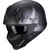 Motorradhelm Jet Scorpion COVERT-X TATTOO Matt Schwarz Silber