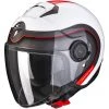 Motorradhelm Jet Scorpion EXO-CITY ROLL White Pearl Red