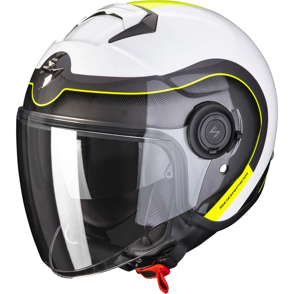 Motorradhelm Jet Scorpion EXO-CITY ROLL White Pearl Yellow Fluo 1 Motorradhelm Jet Scorpion EXO-CITY ROLL White Pearl Yellow Fluo