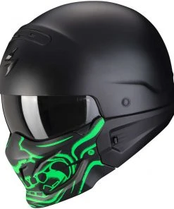 Motorradhelm Jet Scorpion EXO-COMBAT EVO SAMURAI Matt Schwarz Grün