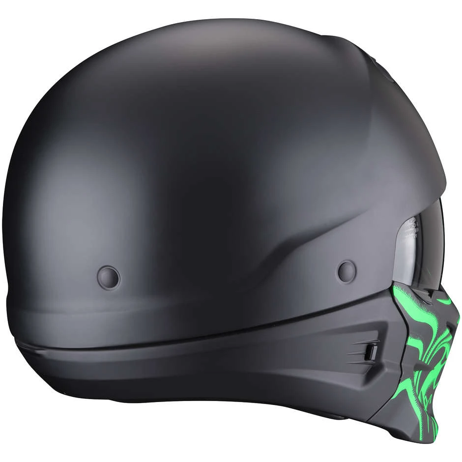 Motorradhelm Jet Scorpion EXO-COMBAT EVO SAMURAI Matt Schwarz Grün 3 Motorradhelm Jet Scorpion EXO-COMBAT EVO SAMURAI Matt Schwarz Grün – Bild 3