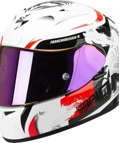 Scorpion Exo-710 Air Cerberus Integral Motorradhelm Weiß Rot