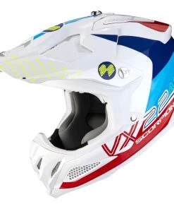 Scorpion VX-22 AIR ARES Motorradhelm Weiß Blau Rot