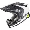 Scorpion VX-22 AIR ARES Motorradhelm Weiß Schwarz Gelb Fluo