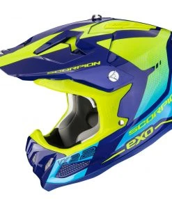 Scorpion VX-22 AIR ATTIS Motorradhelm Blau Gelb Fluo
